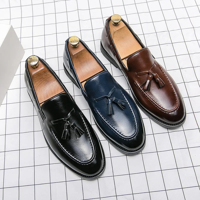 Men's Dress Shoes Slip On Leather Shoes