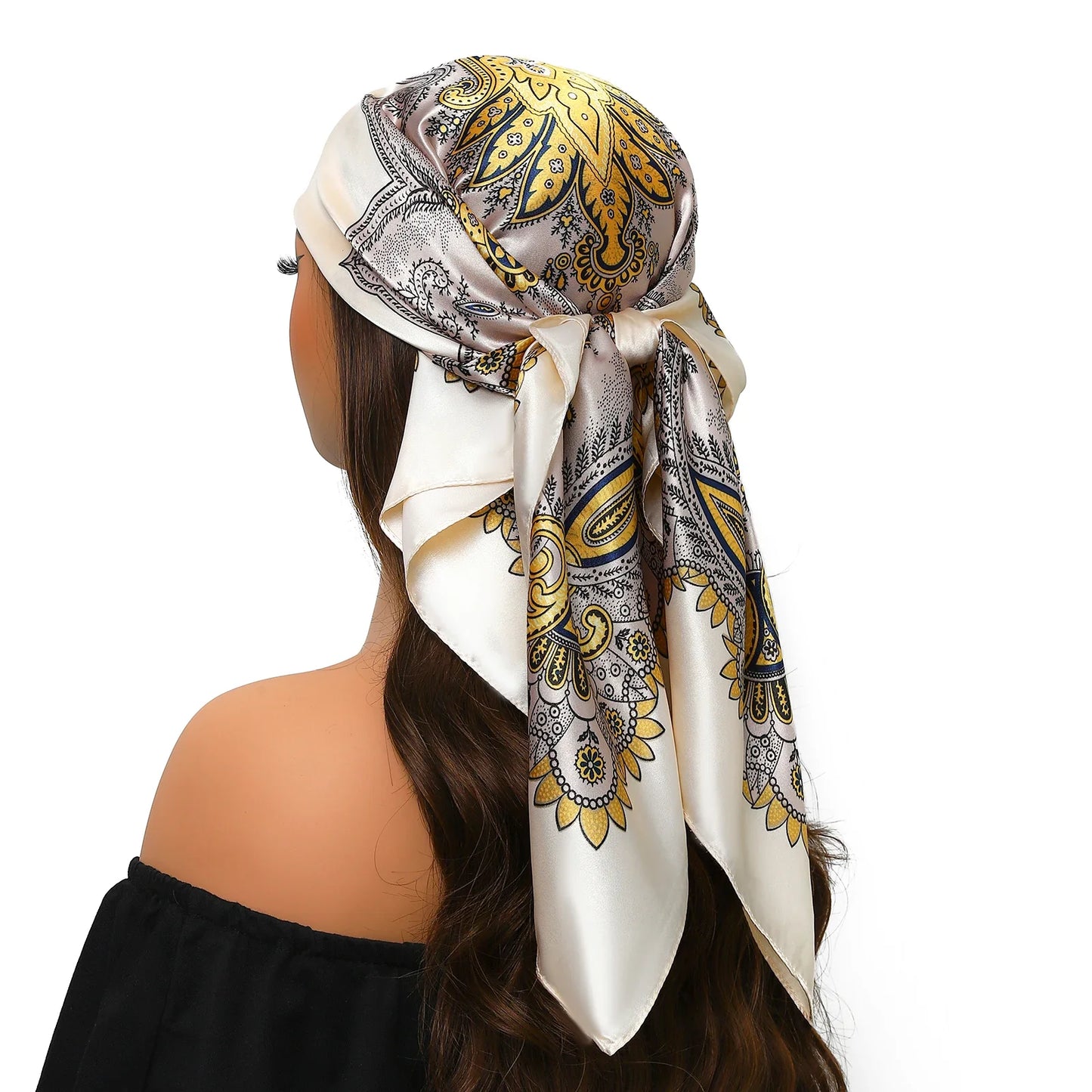 Head Scarf for Women Luxury Brand Satin Bandana