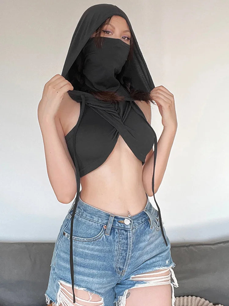 Hooded Soild Silm Sexy Tanks For Women