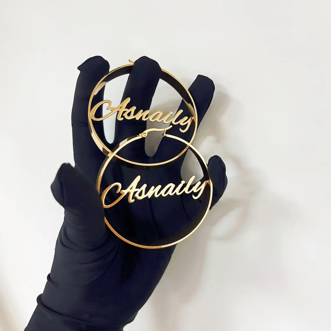 Hoop Welded Letter Earrings