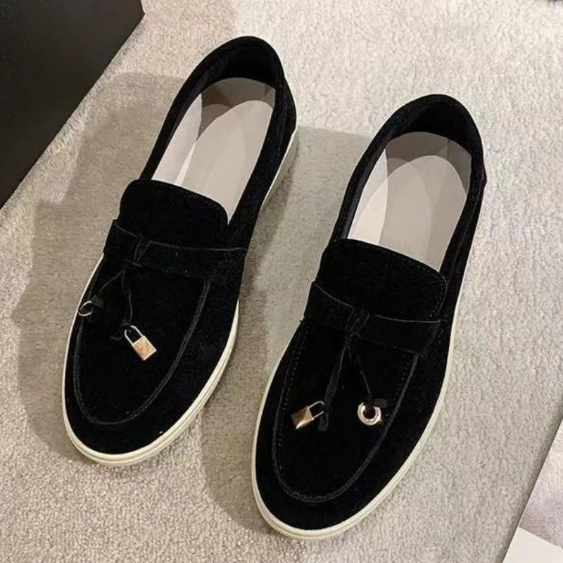 Women Flats  Platform Suede Loafers