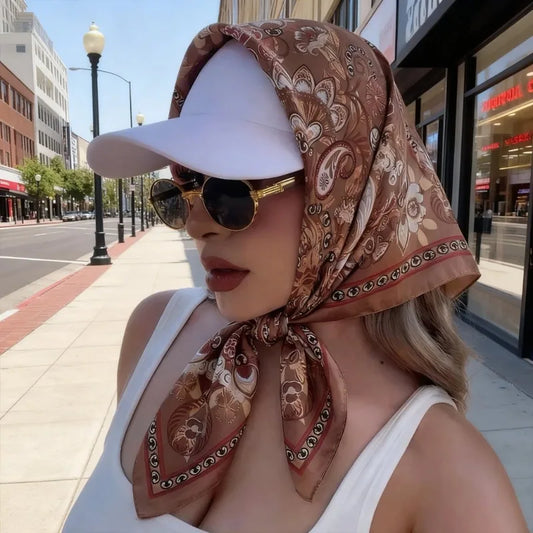 Scarves for Women Shawl Print Satin Scarf