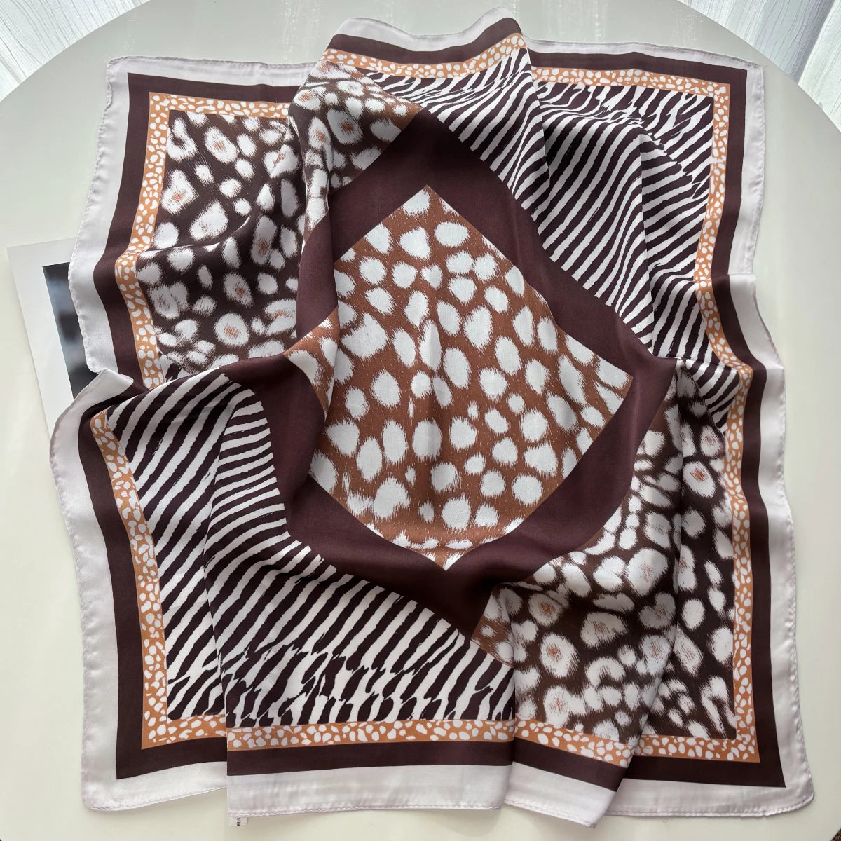 Square Scarf For Women Ladies Leopard Print Hijab