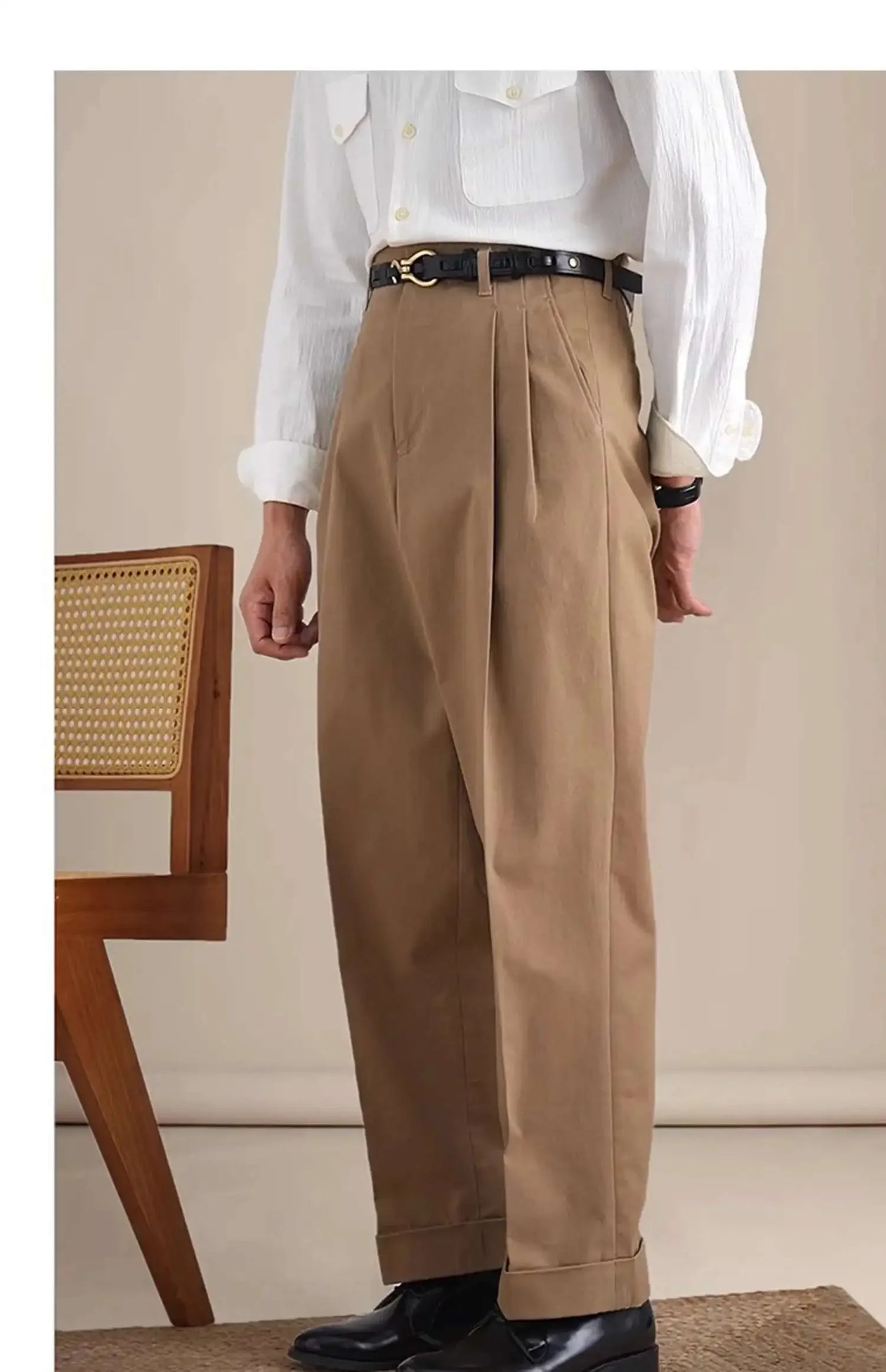 Men Dress Pants  CottonBlack White Trousers