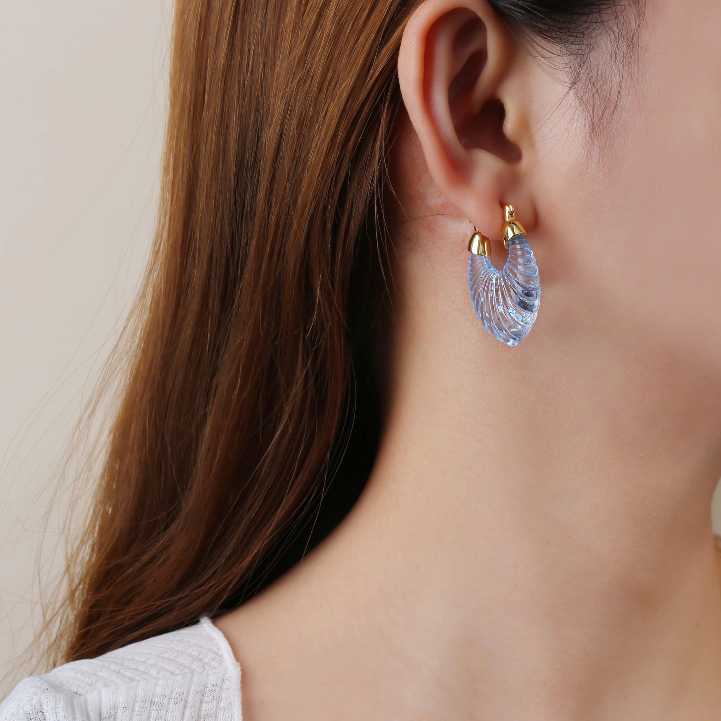 Transparent Crystal Irregular Curved Simple Earrings