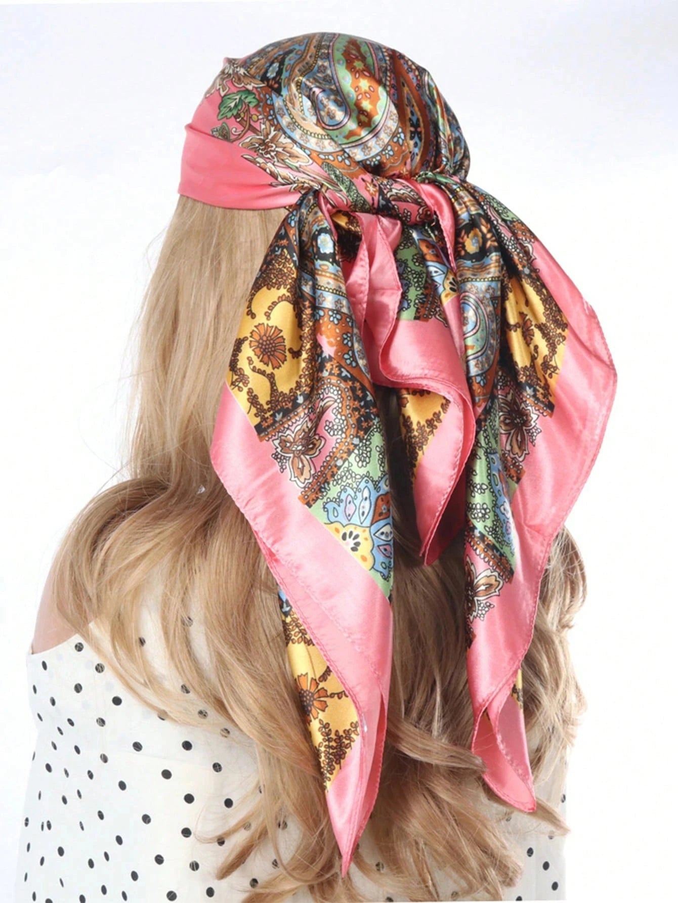 Women Luxury Square Silk Foulard Satin Bandana