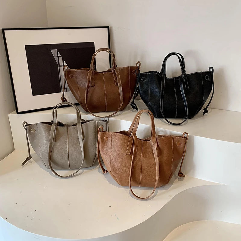 Vintage Shoulder Bags for Women PU Leather Tote Underarm Bags