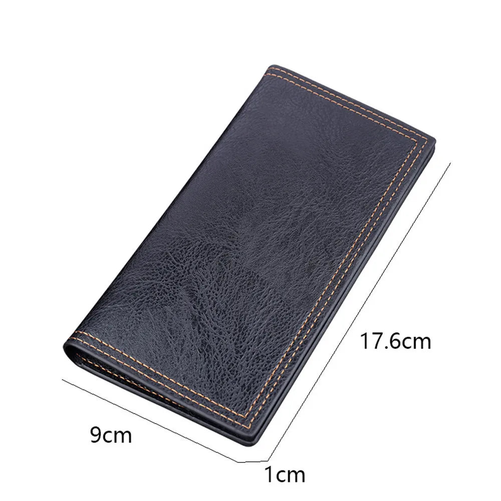 Classic  Men'S Wallet Long Oil Wax Leather