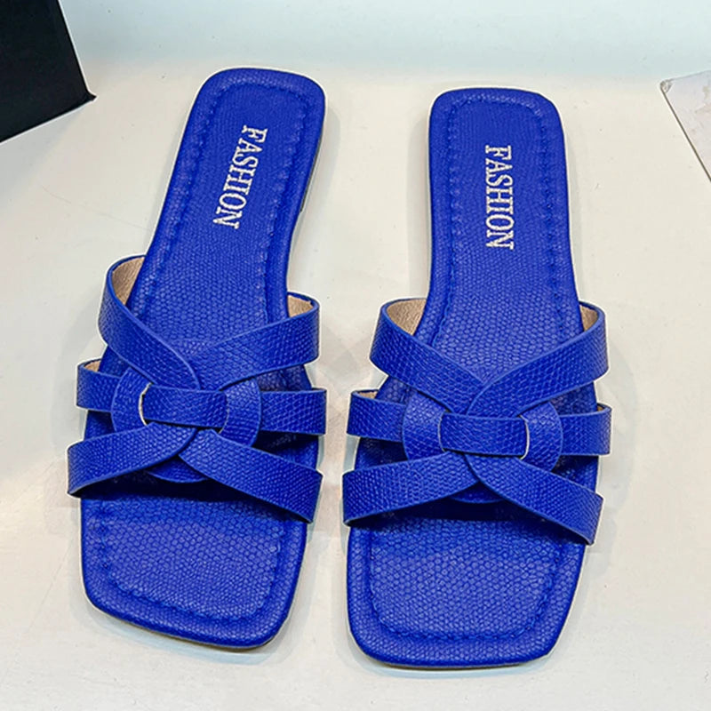 Women Fashion Flat Slippers Non-slip Outdoor Comfy Breathable Beach Sandals