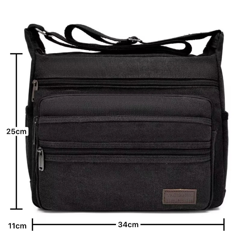 Men's Canvas Shoulder Bag Casual Travel Crossbody Bags