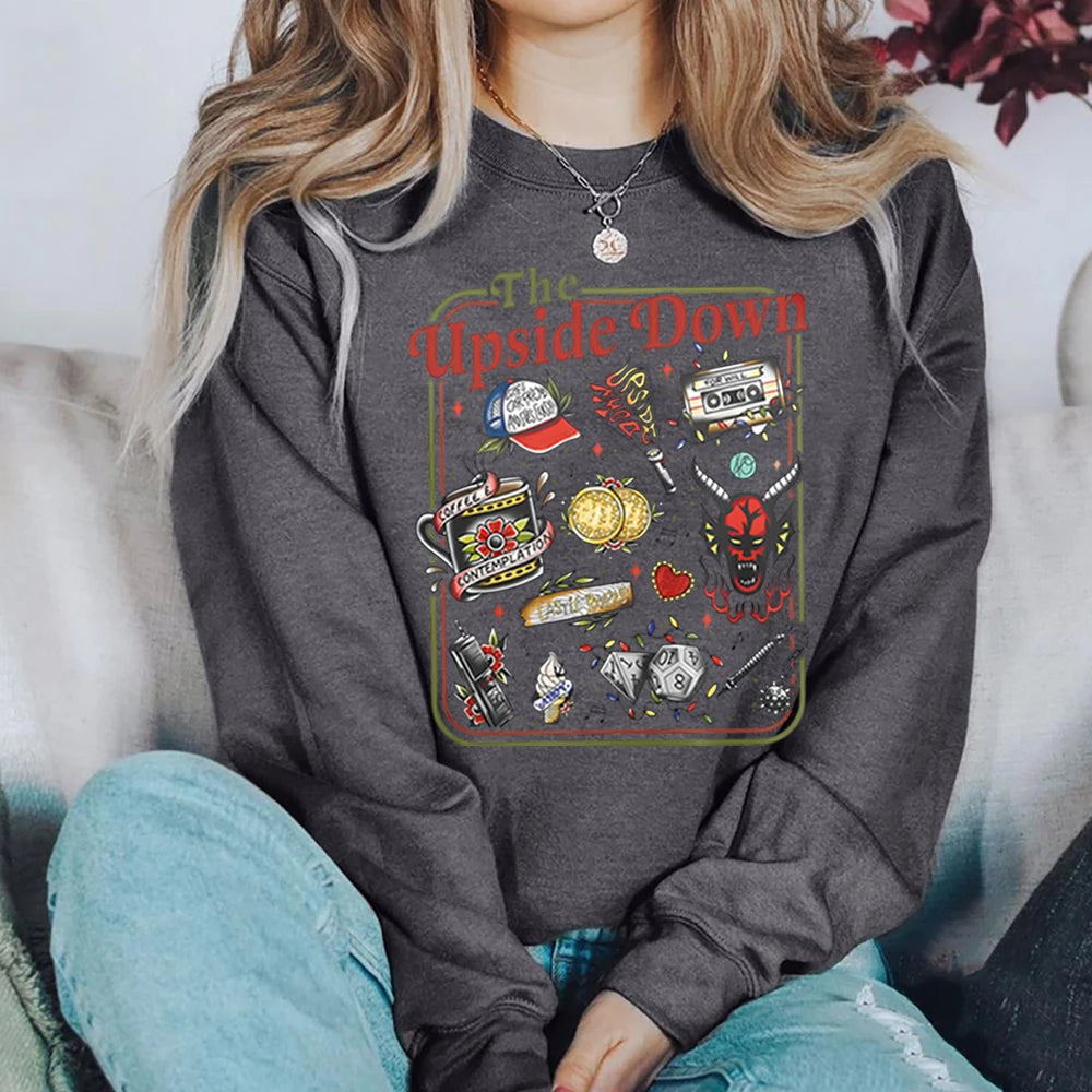 Sweatshirt Upside doWn funny clips for ladies