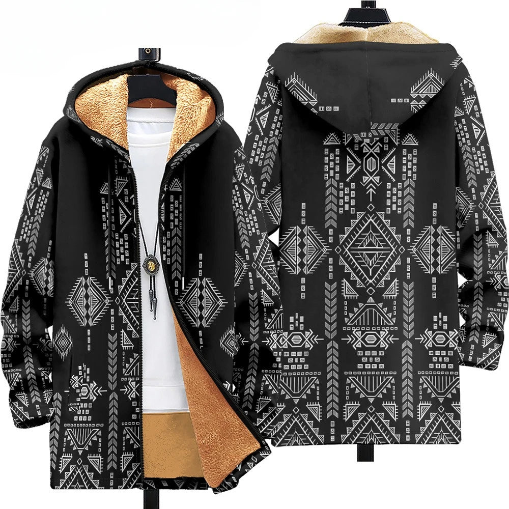 Men Cardigans Coats Retro Aztecs Printed