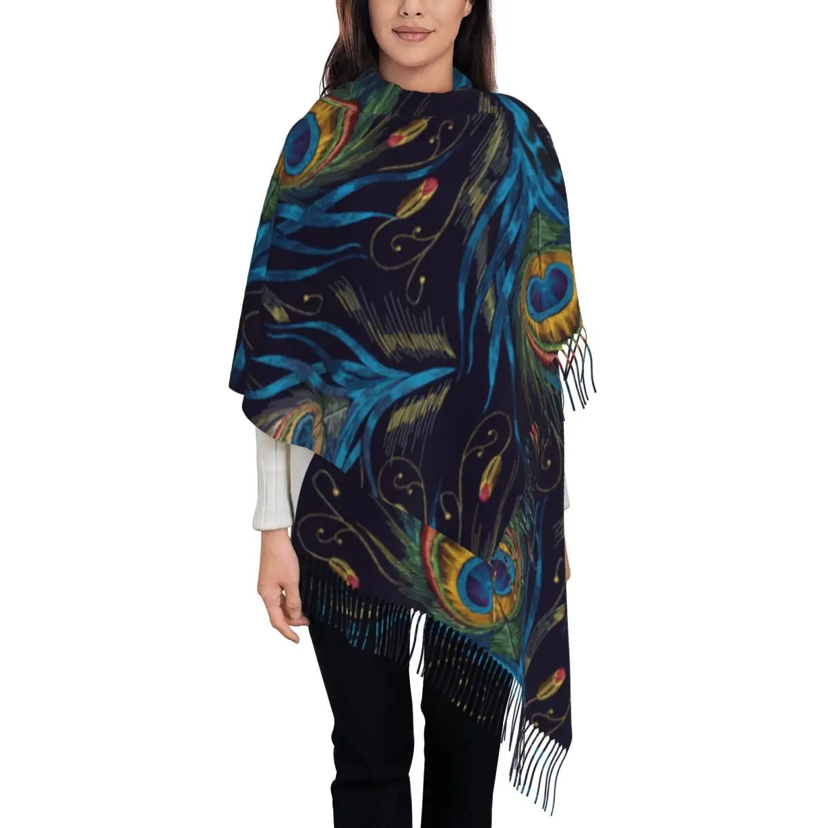 Customized Ladies Long Peacock scarves