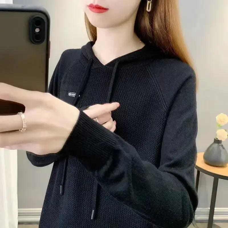 Women's Hooded Sweatshirts Loose Plain Hoodies