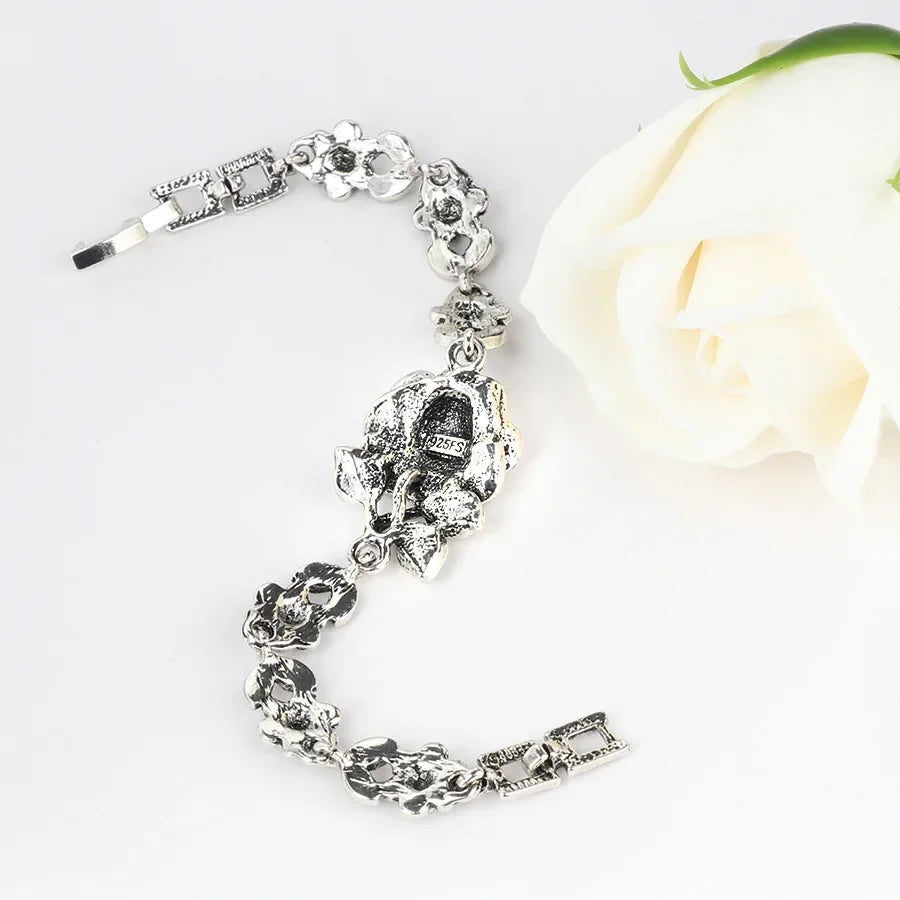 Creative Personalized Original Rose Women's Jewelry Ring Earring Necklace Bracelet  Jewelry Set