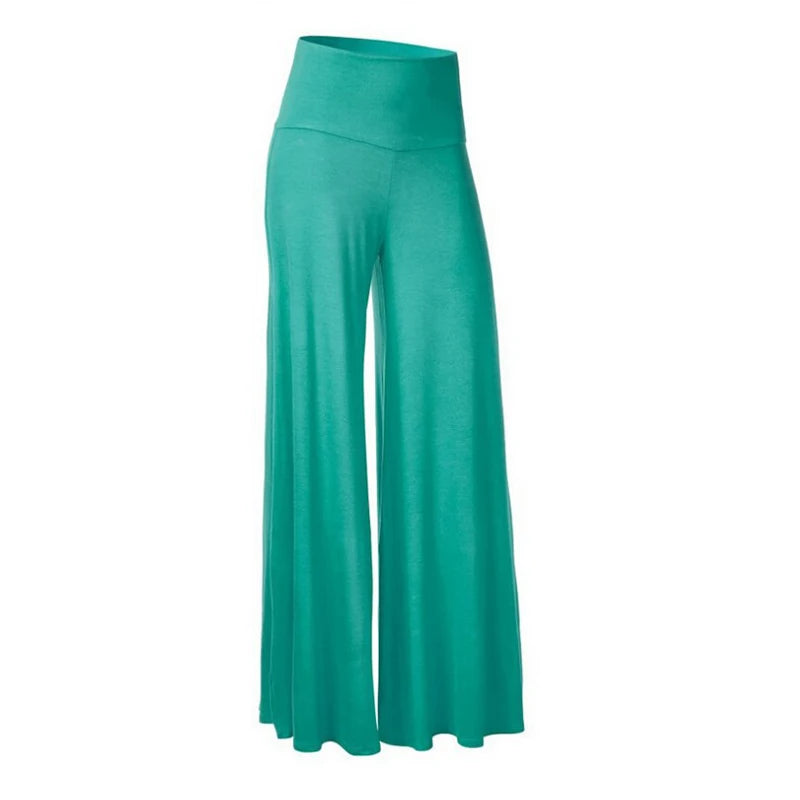 Women's Soft Wide Leg Pants Thin Stretch High Waist Palazzo Pants
