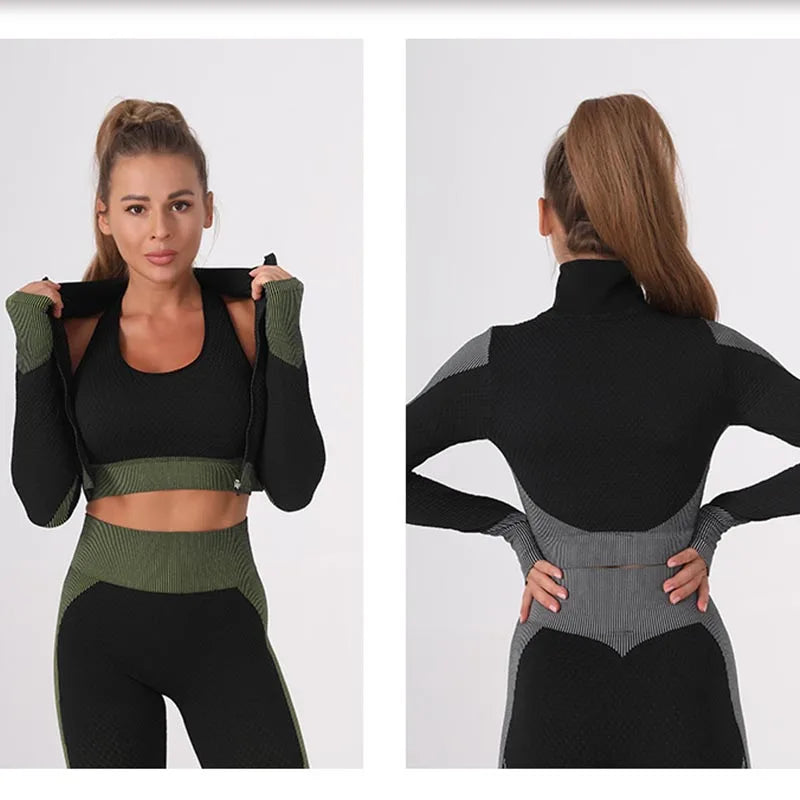 Women's Yoga Sets Seamless Sports and Fitness Suit