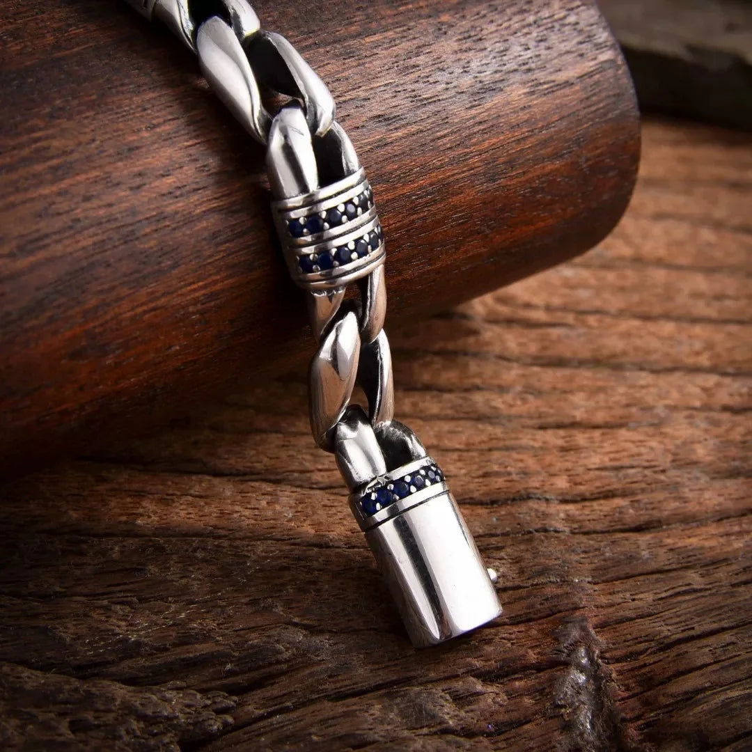 New Men's Generous Hand Jewelry Trendy Style  Diamond Inlaid Texture Bracelet Accessories