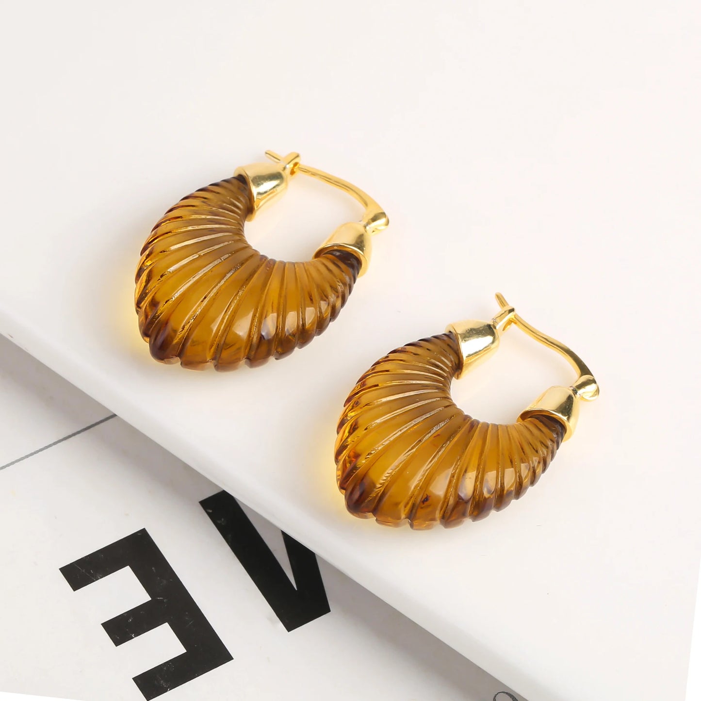 Transparent Crystal Irregular Curved Simple Earrings