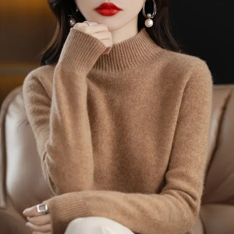 Women's Solid Long Sleeve Pullovers Knitwear