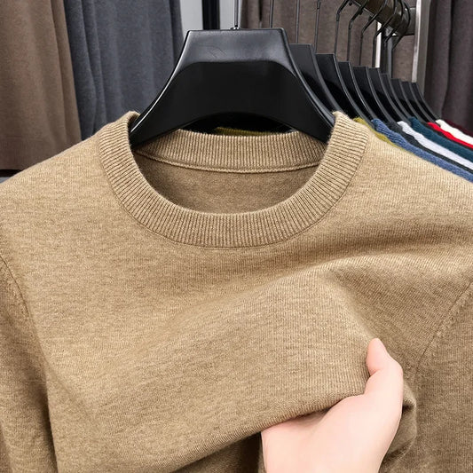 Men's Casual Sweater Round Neck Long Sleeve Knitted Sweater