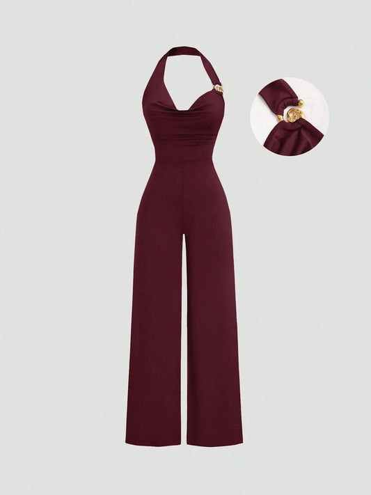 Women's Slim Fit Jumpsuit Backless Halter