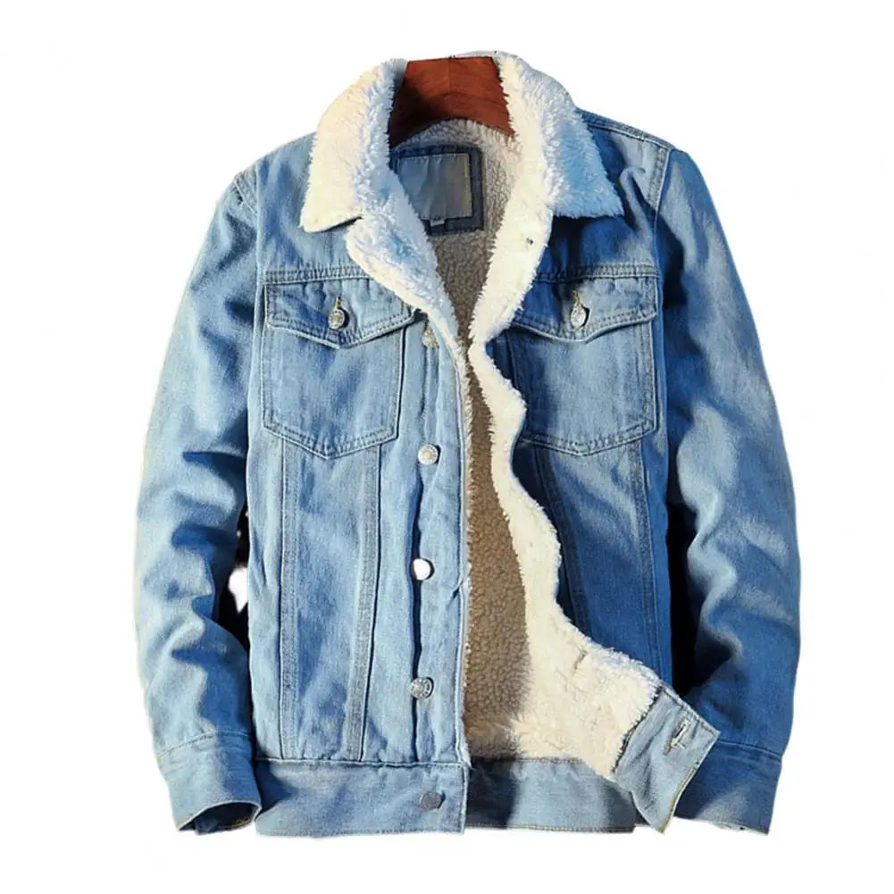 Autumn Jacket Denim Inner Fleece Thicken Winter Jeans Jacket Coat