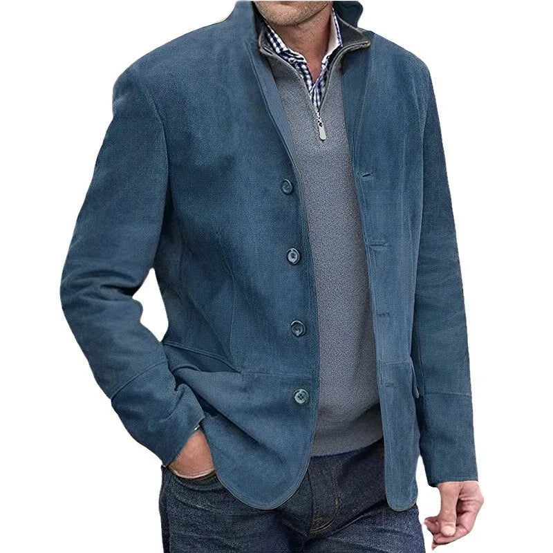 Men Jackets Turn Down Collar Full Sleeve Single Breasted Jacket