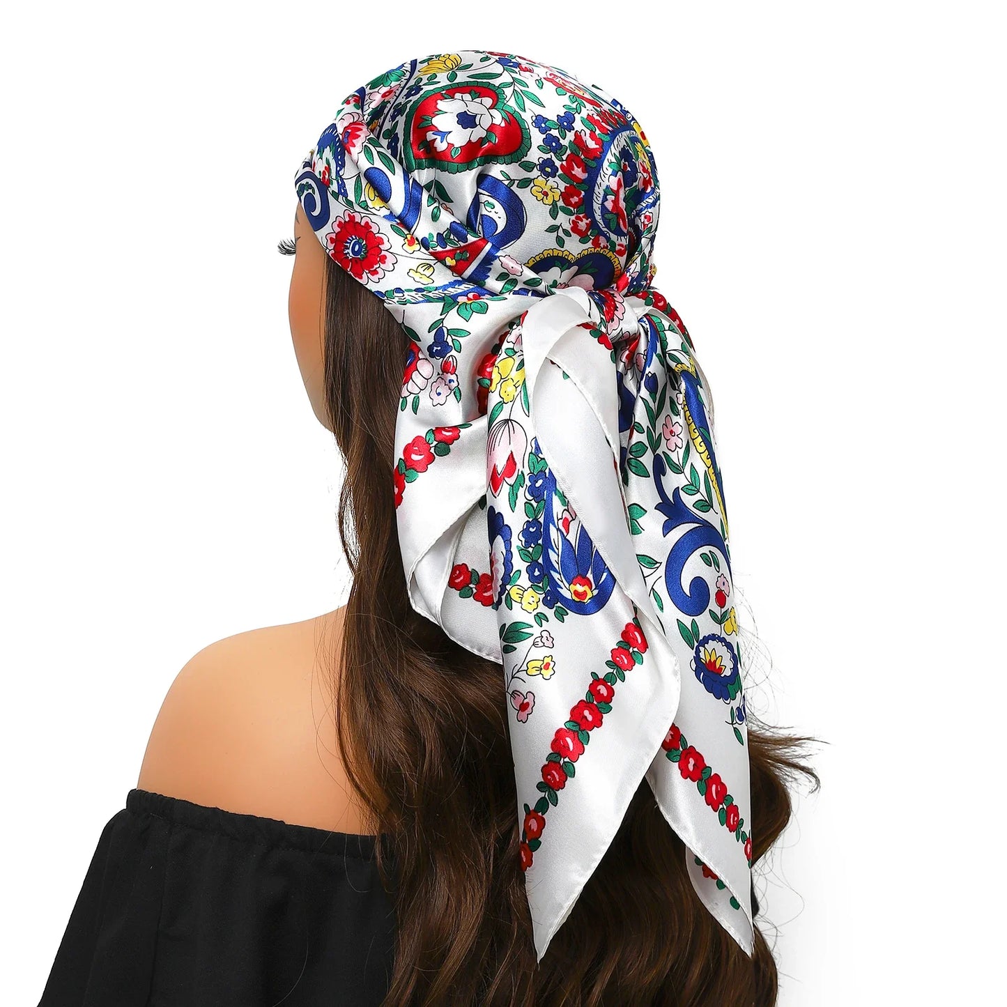 Head Scarf for Women Luxury Brand Satin Bandana