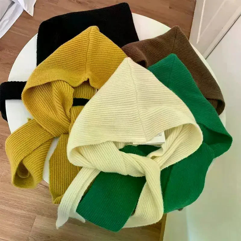 Women Bonnet Balaclava Beanies With Scarf