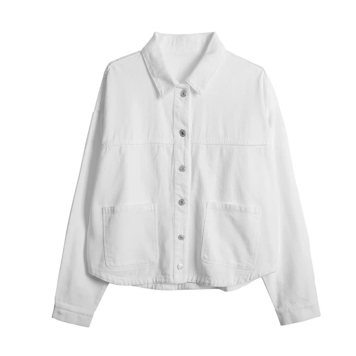 Casual denim jackets for women with fashionable turn-down collar