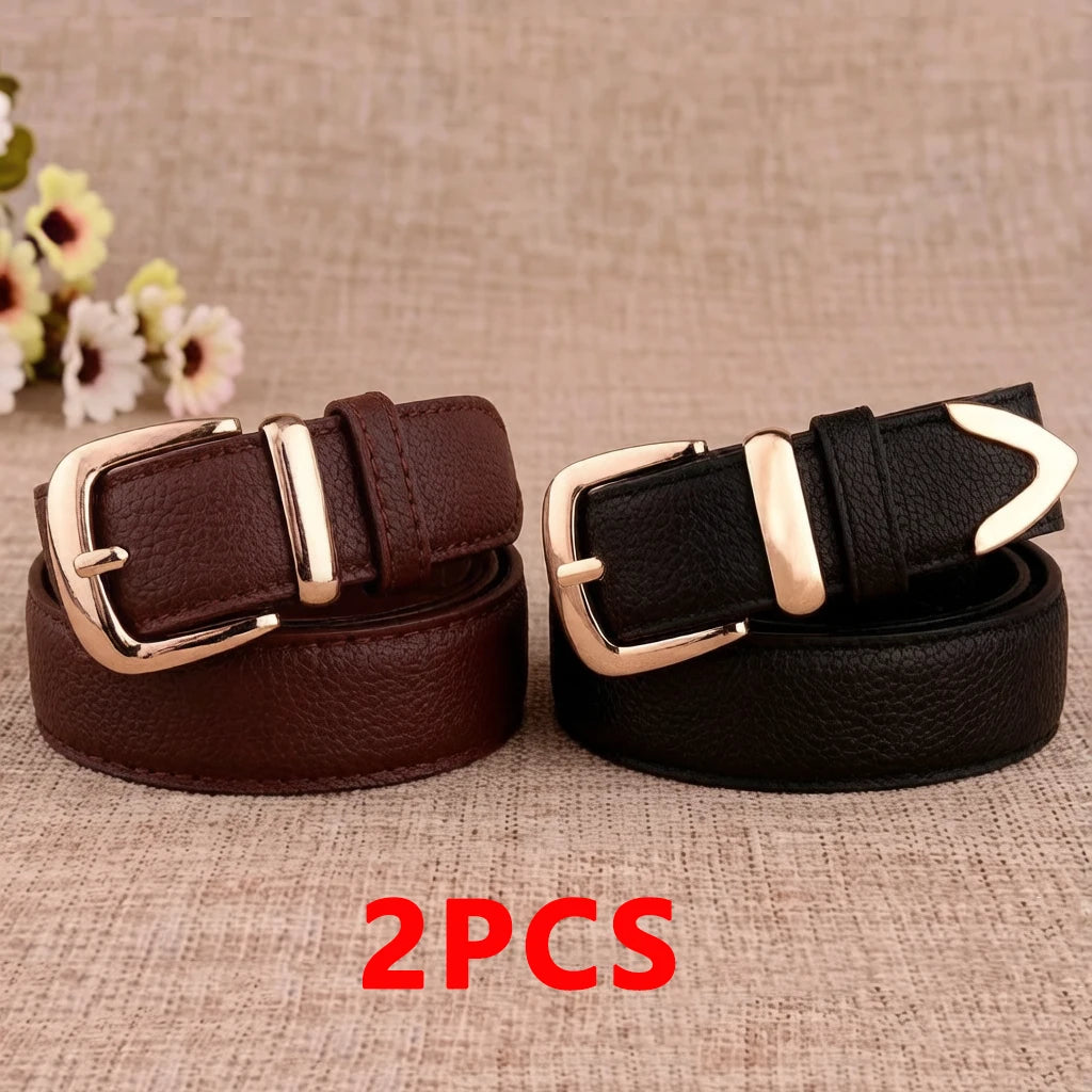Women's Trousers Belt  Leather Trend White Belt