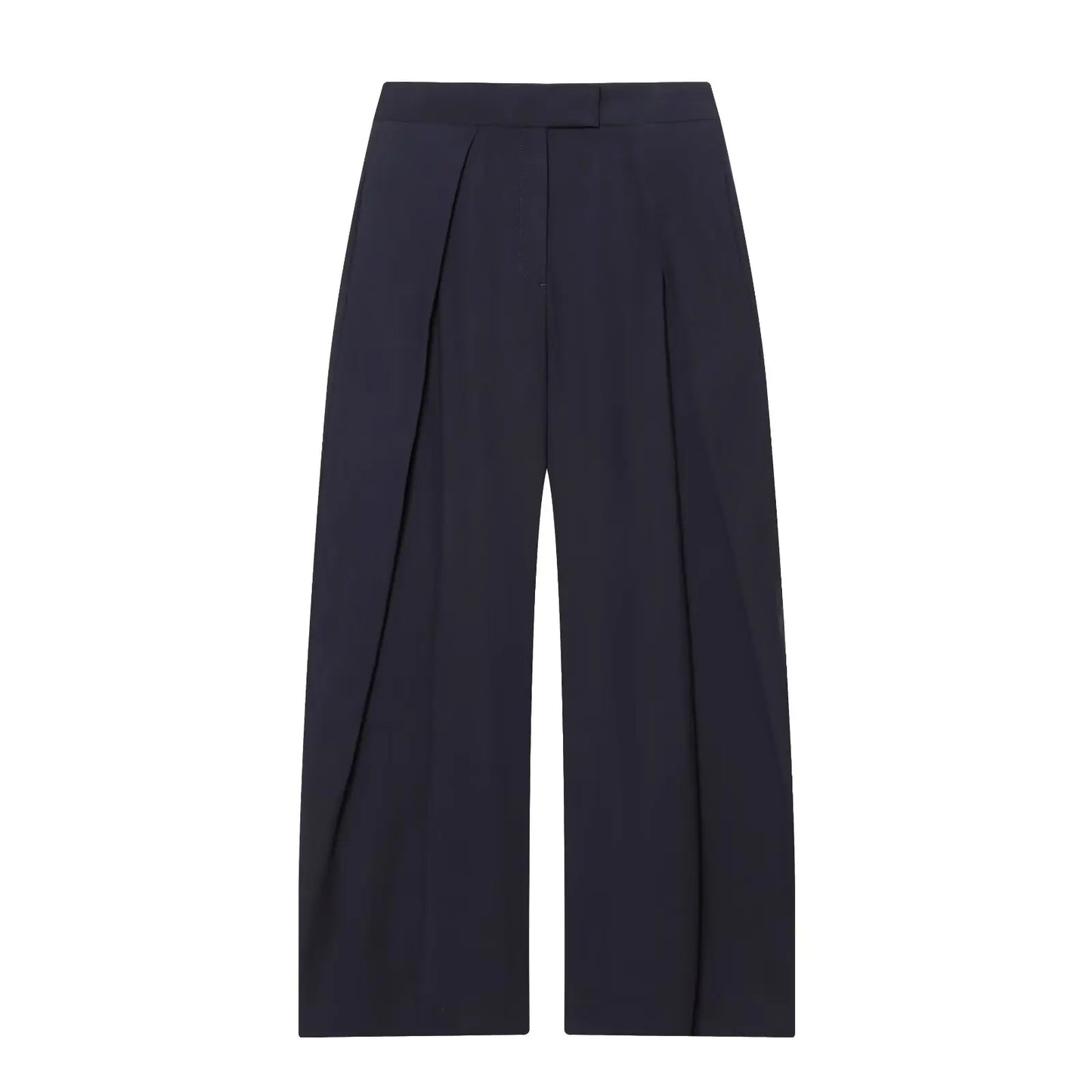 Women's Long Pants Military Green Pleated Loose Wide-Leg Pants