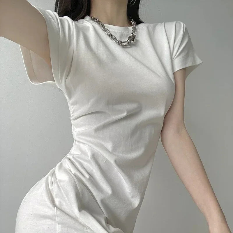 White Chic and Elegant Pretty Casual Women's dress