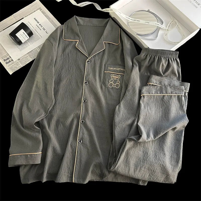 Men's Pajama Sets Casual Autumn Winter Sleepwear
