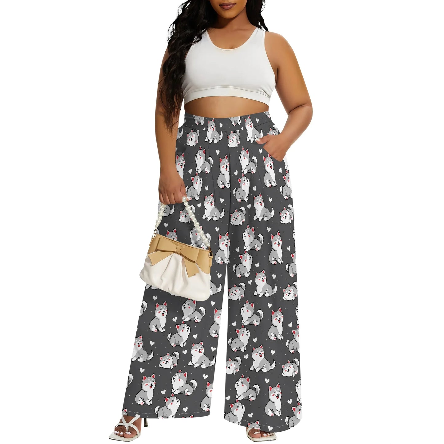 Wide Leg Pants for Women  with Pocket