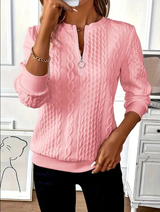 Women Fashion V Neck Long Sleeve Sweatshirt Casual Loose Hoodie