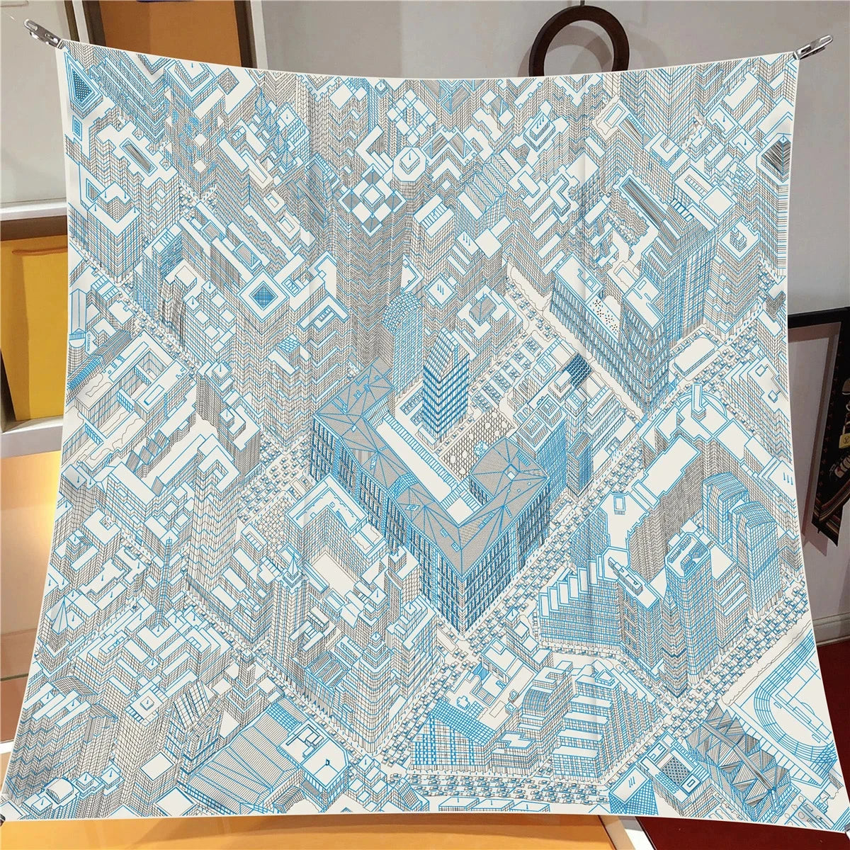 Women Print Satin Square Head Luxury Shawl