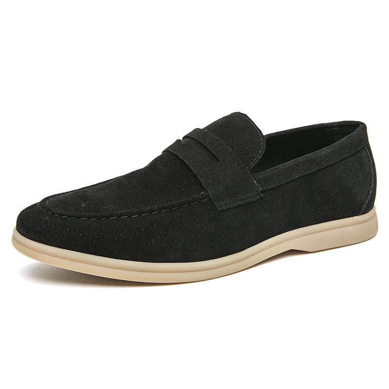 Men's Loafers Massage Soles Leather Casual Shoes