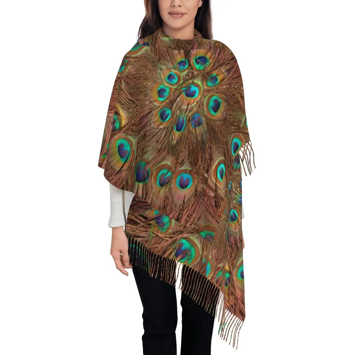 Customized Ladies Long Peacock scarves