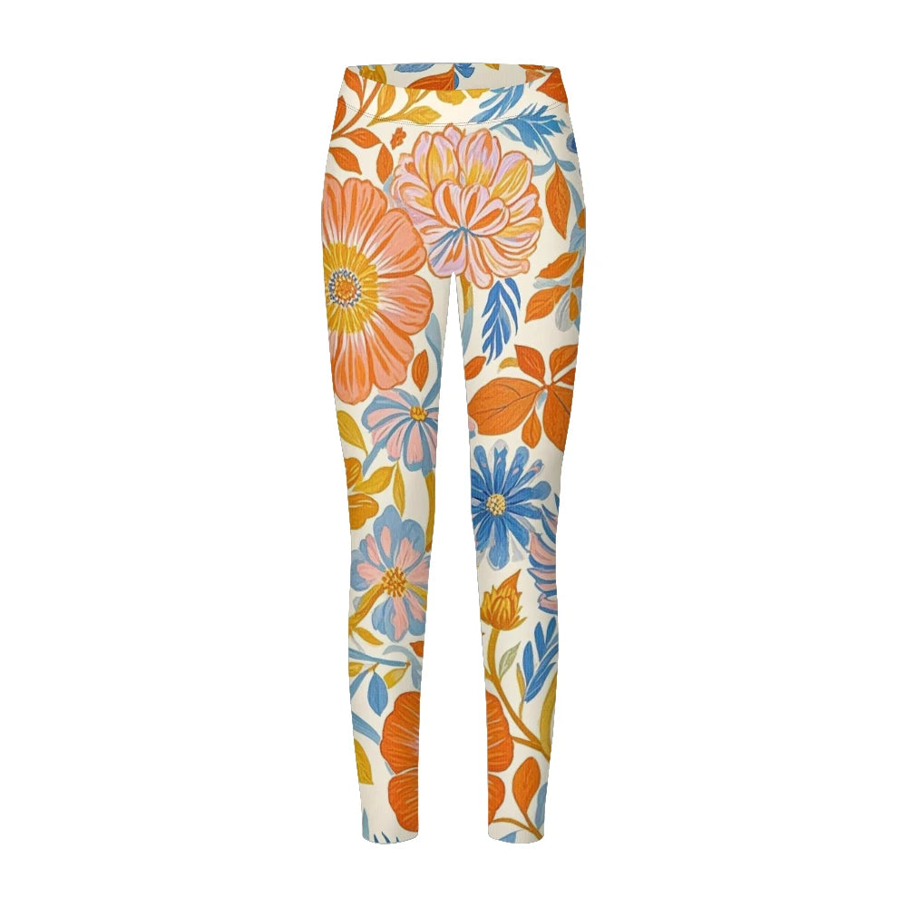 Women's High-Waisted Leggings with Botanical Print