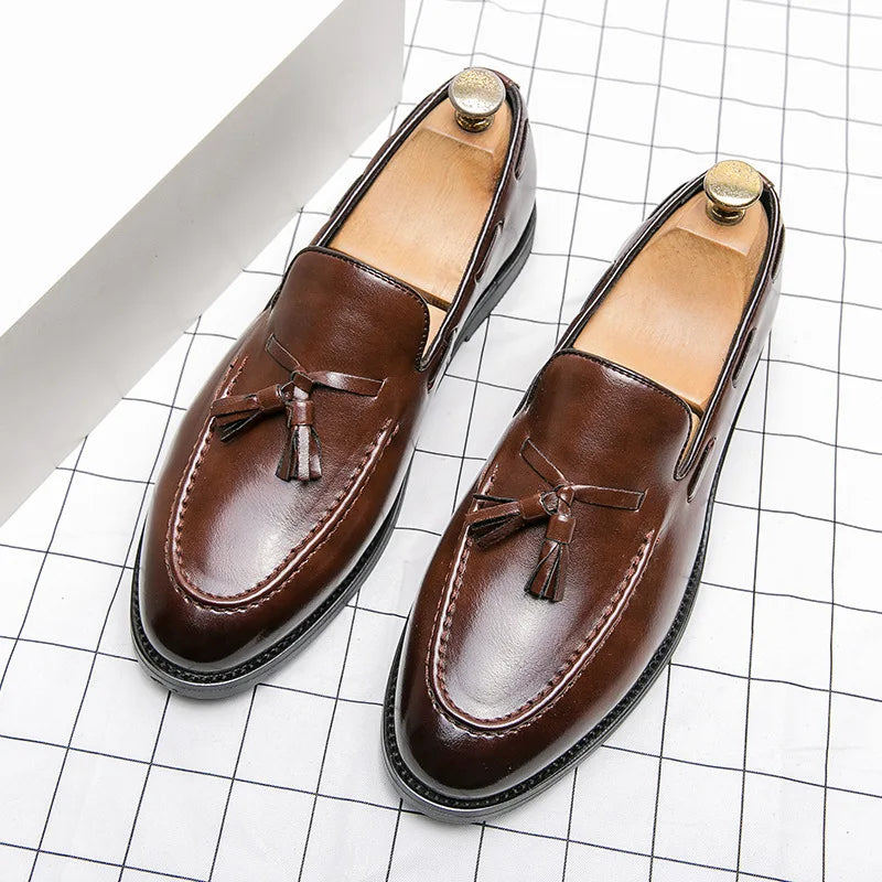 Men's Dress Shoes Slip On Leather Shoes