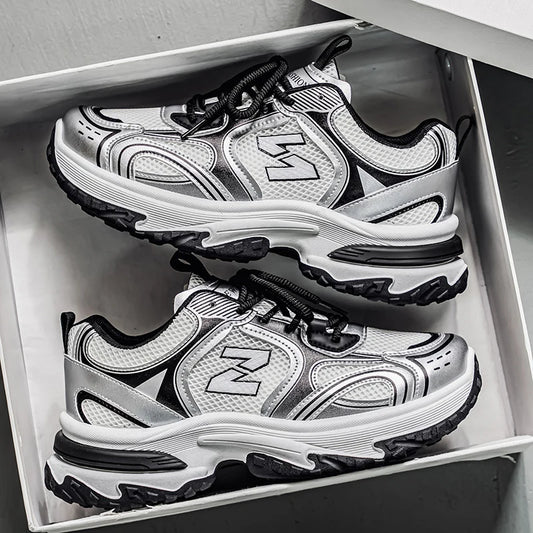 Sneakers, Men's Casual Sports Shoes, Round, with Lace-up Design