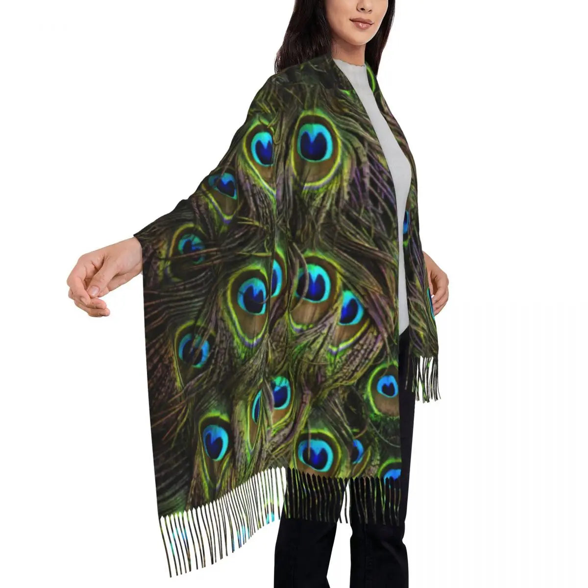 Customized Ladies Long Peacock scarves