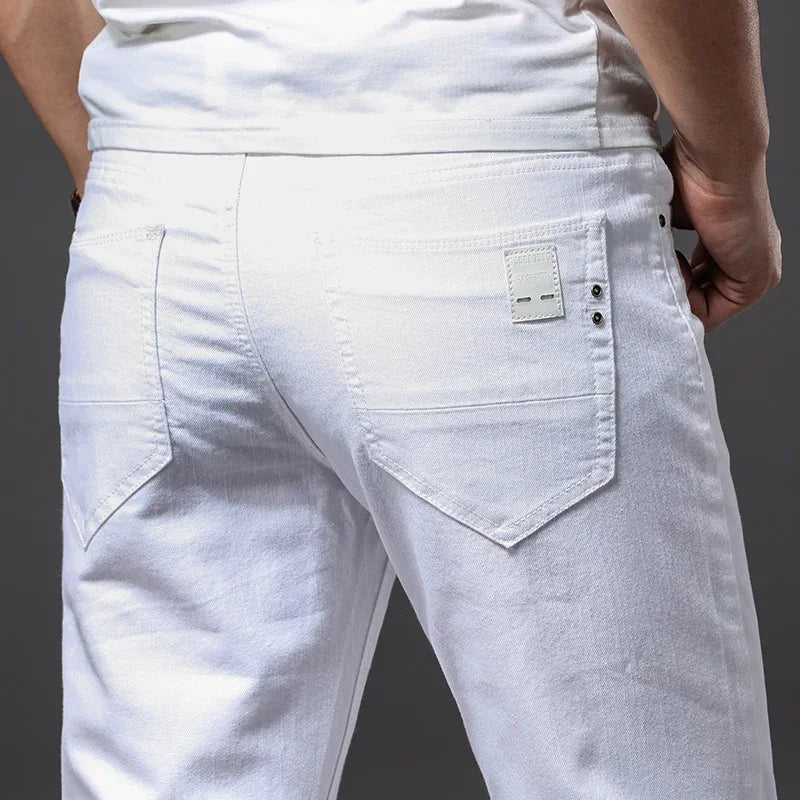 Men's White Jeans Fashion Casual Classic Style