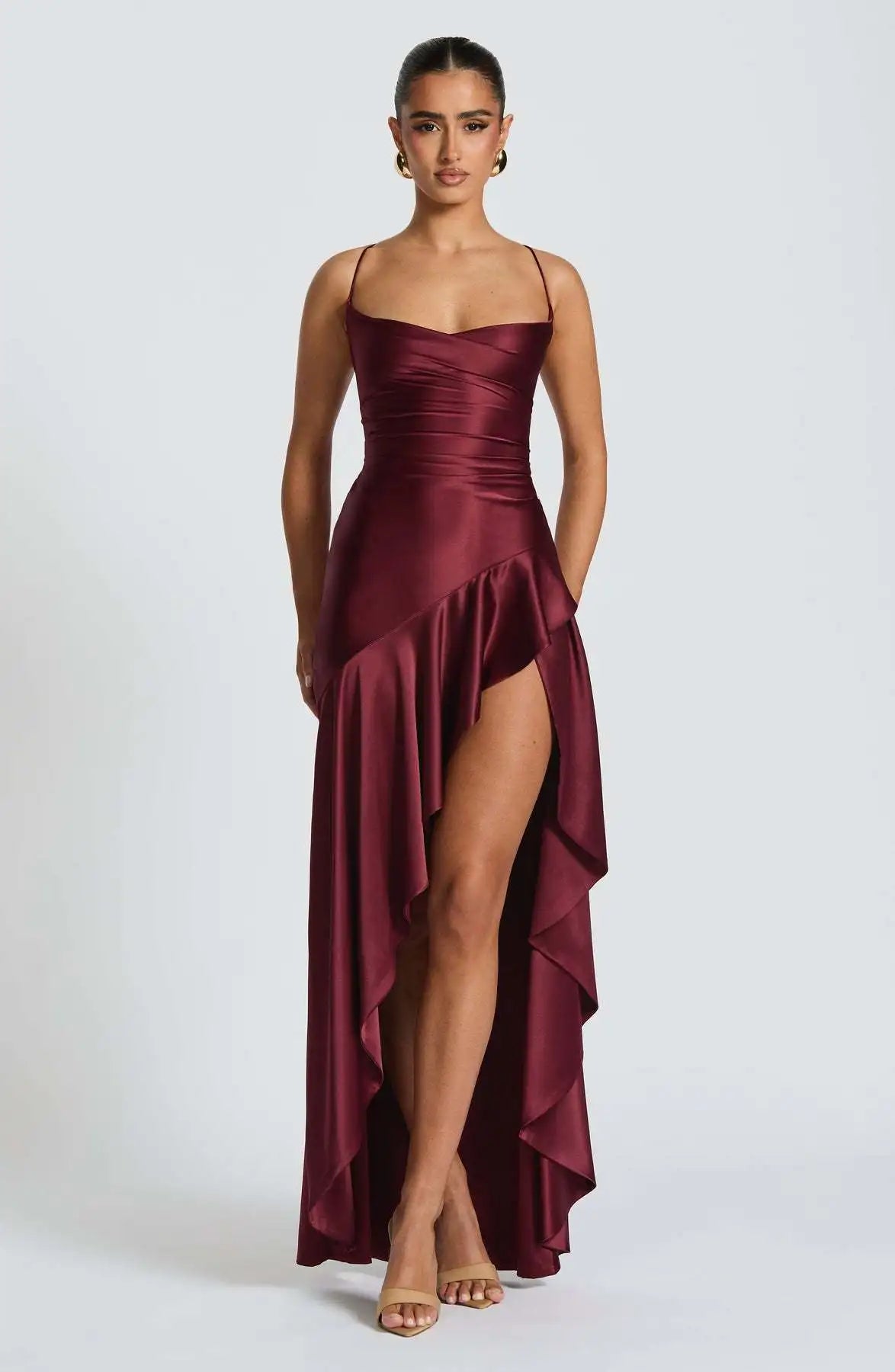 Woman Sexy Slim Backless Elegant Evening Dress