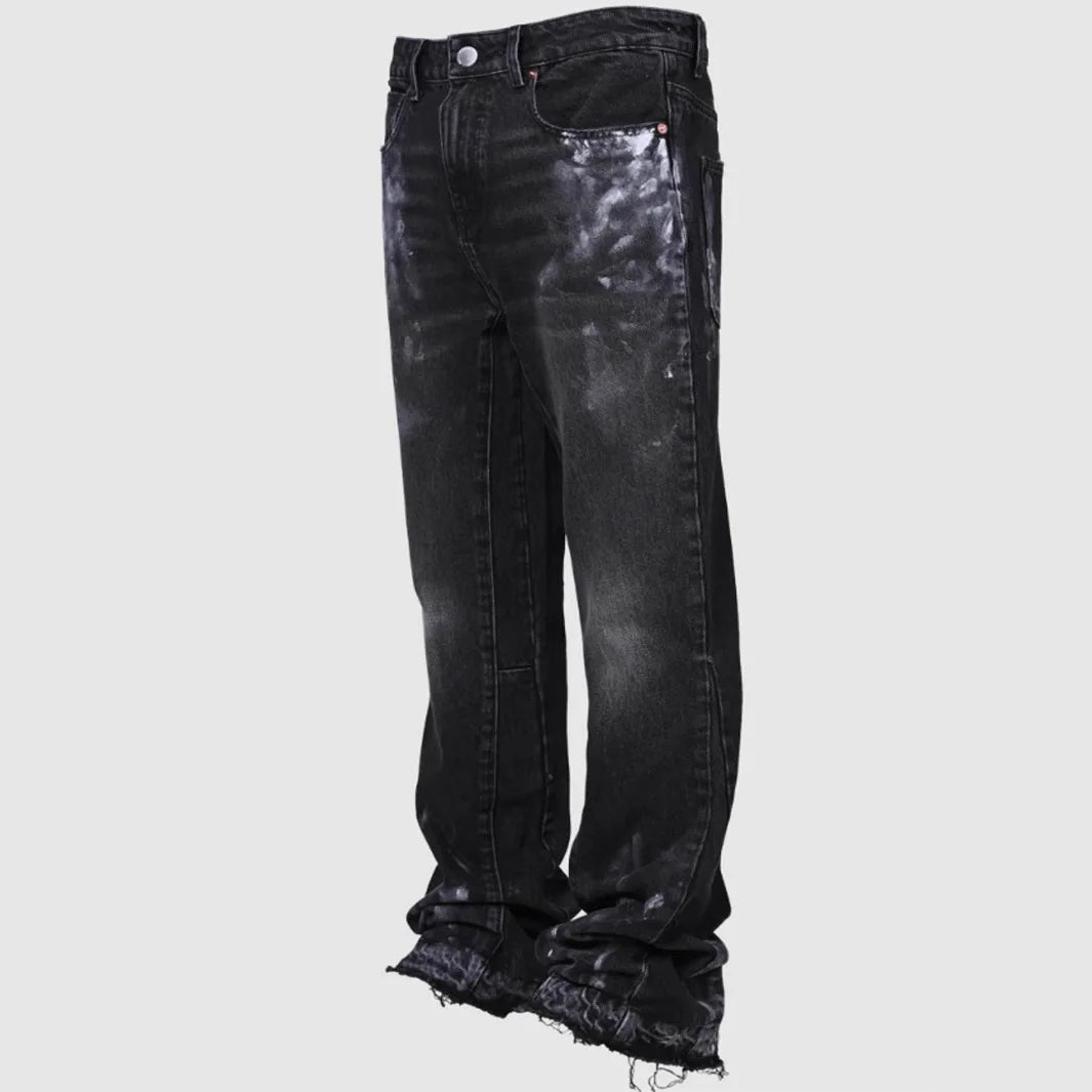 Jeans Men Vintage Straight Pants Mid Waist