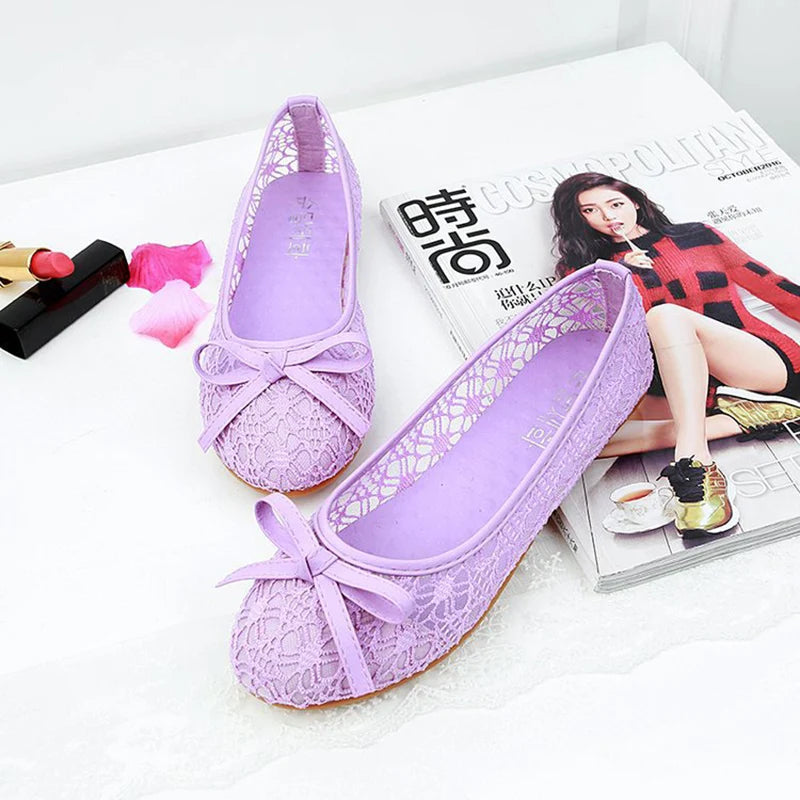Women Fashion Slip On Cut Outs Flat Shoes