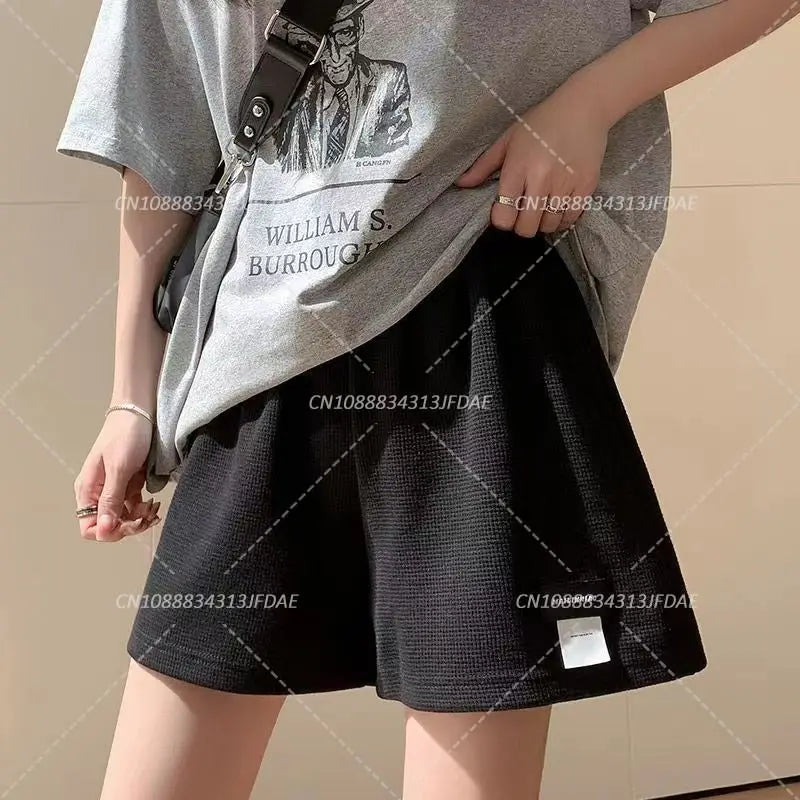 Women's  High Waisted  Loose Bottoms Casual Aesthetic Elastics Shorts