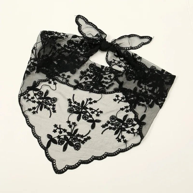Fashion Ins Lace Hair Scarf Women Retro Triangle hair Bands